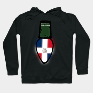 Dominican Republic Flag Christmas Light Hoodie